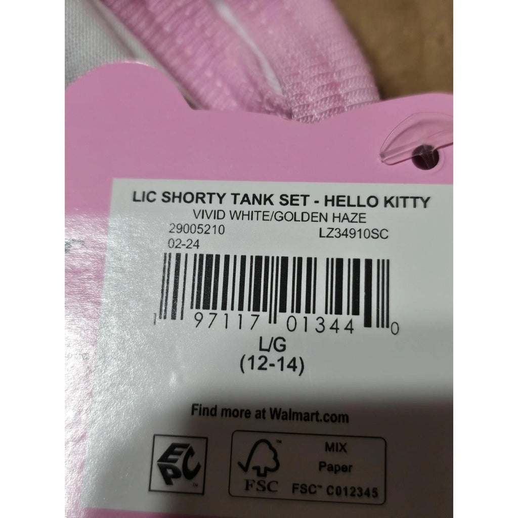 Sanrio Hello Kitty Womens Tank Top And Shorts Pajama Sleepwear Set Sz L 12-14