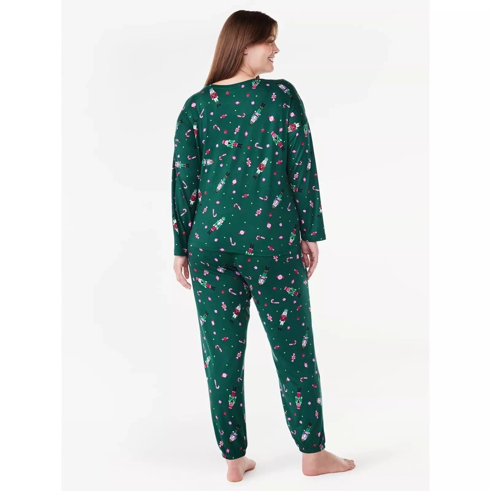 Joyspun Size Medium(8-10) Nutcracker Pajama Set Long Sleeve Pockets Top & Pants
