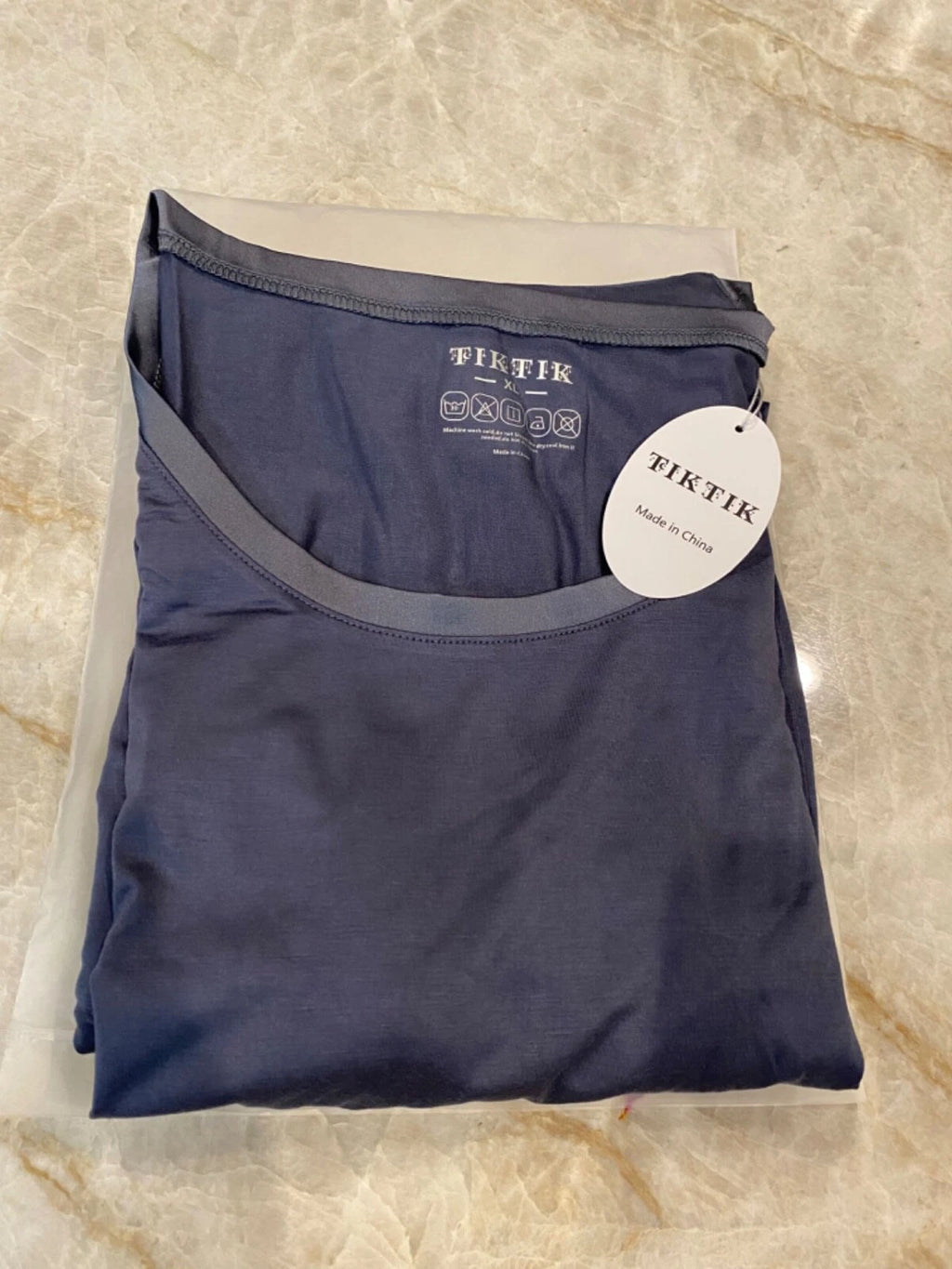 TIKTIK Pajamas Set Short Sleeve Capri Pant DarkGray-XL