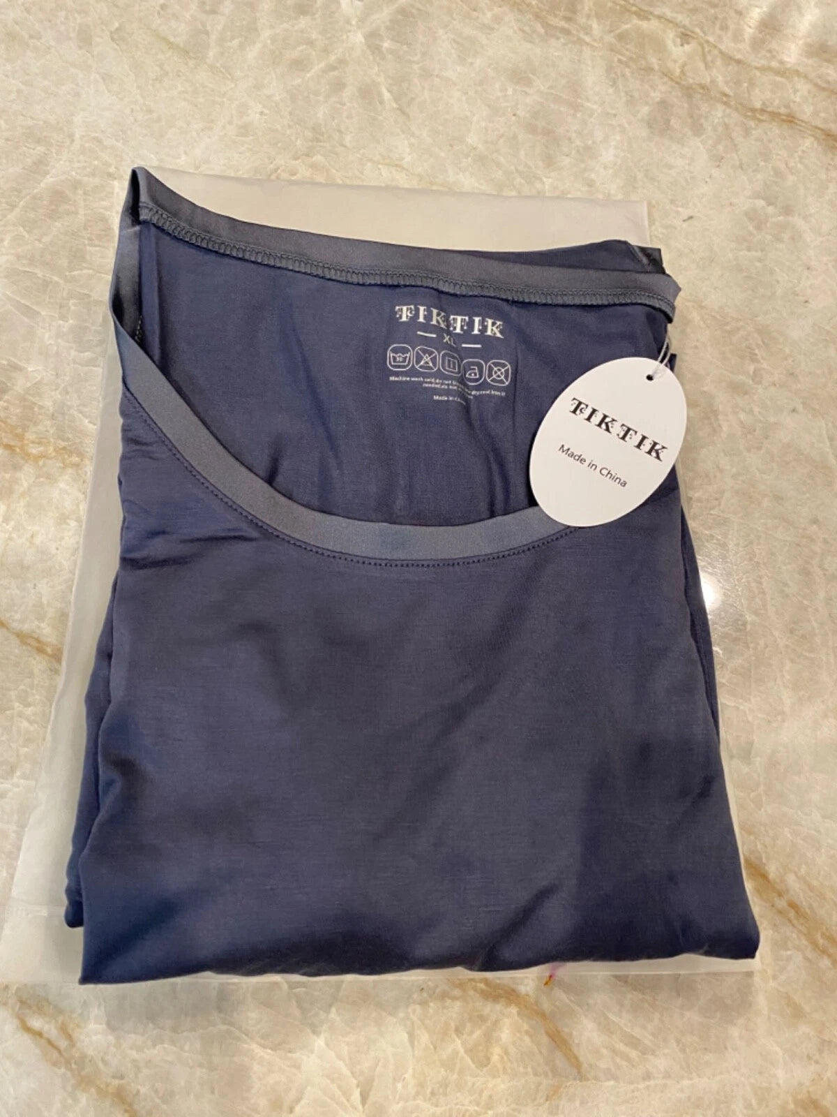 TIKTIK Pajamas Set Short Sleeve Capri Pant DarkGray-XL