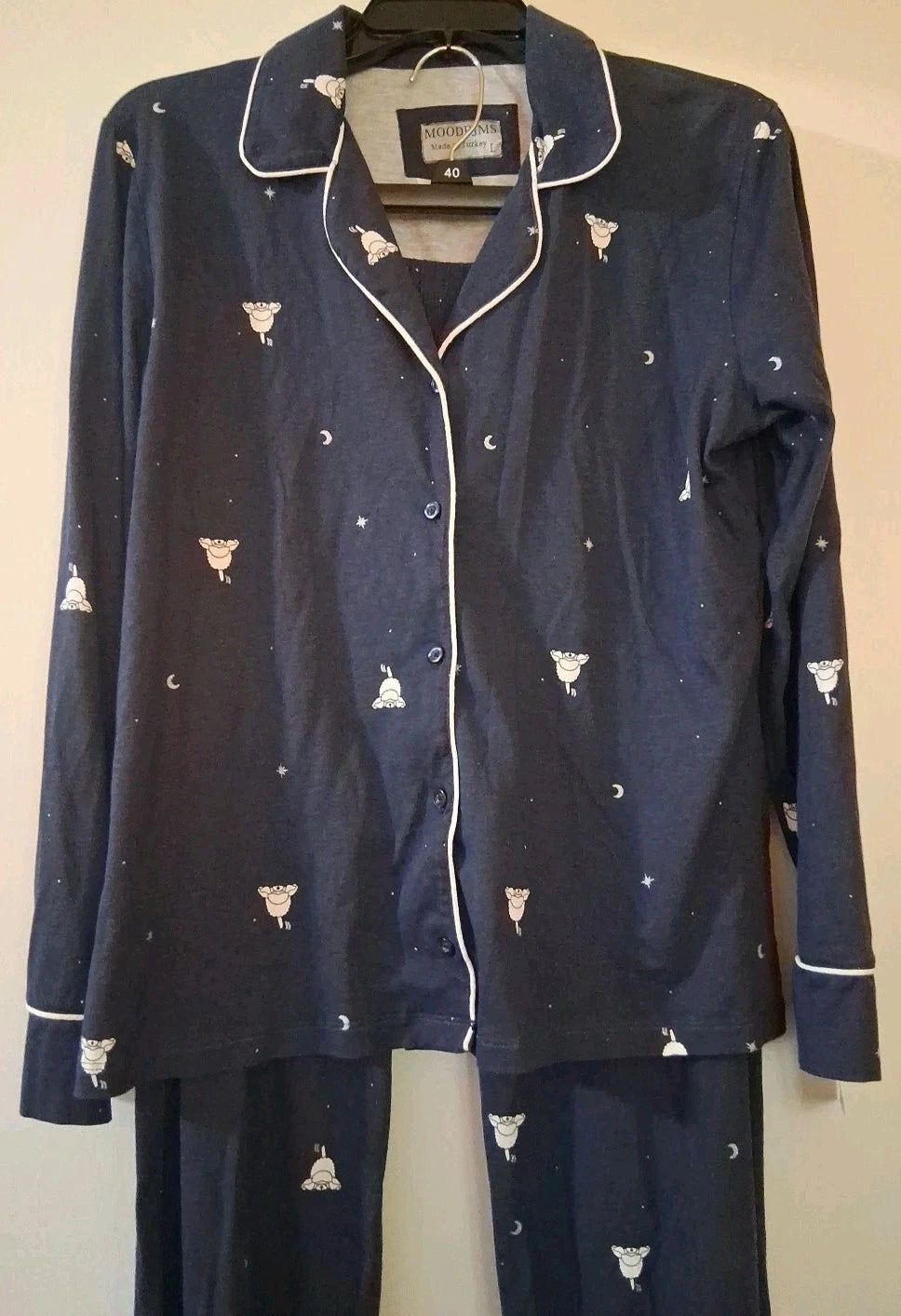 MOOD PJMS Pajama Set Top Notch Collar Sleepy Dog Ultra Soft L