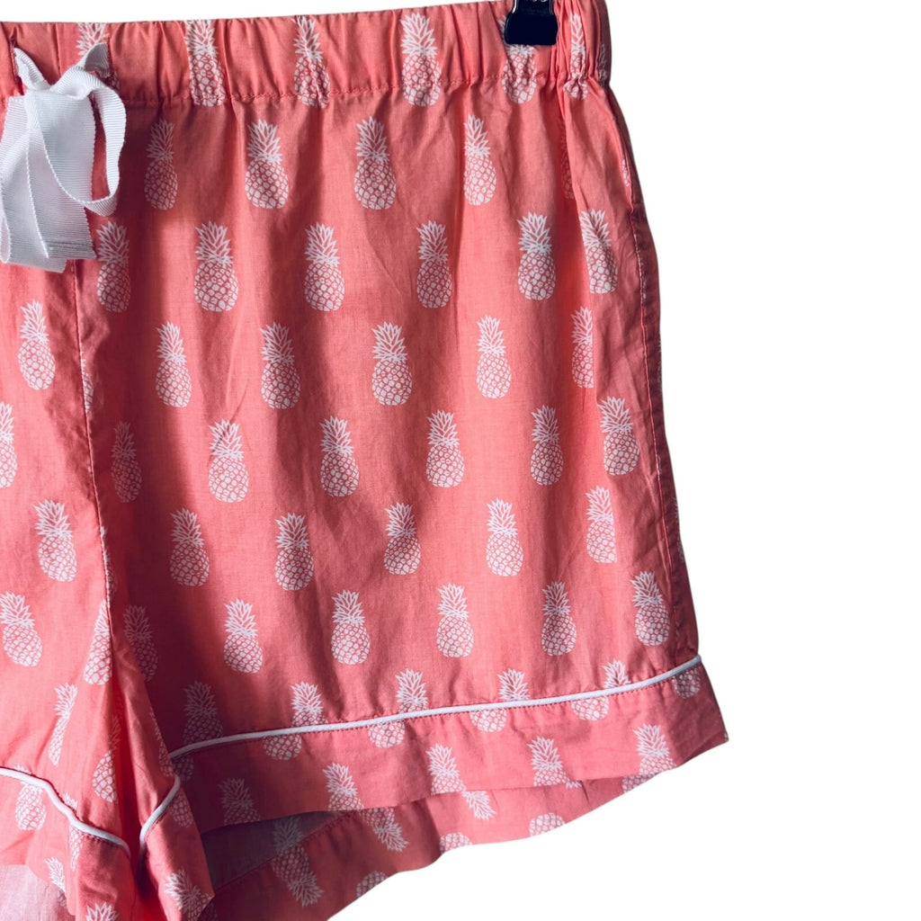 J.Crew Factory Size Med Cotton Pajama Shorts Set Pineapple Pattern Novelty Print