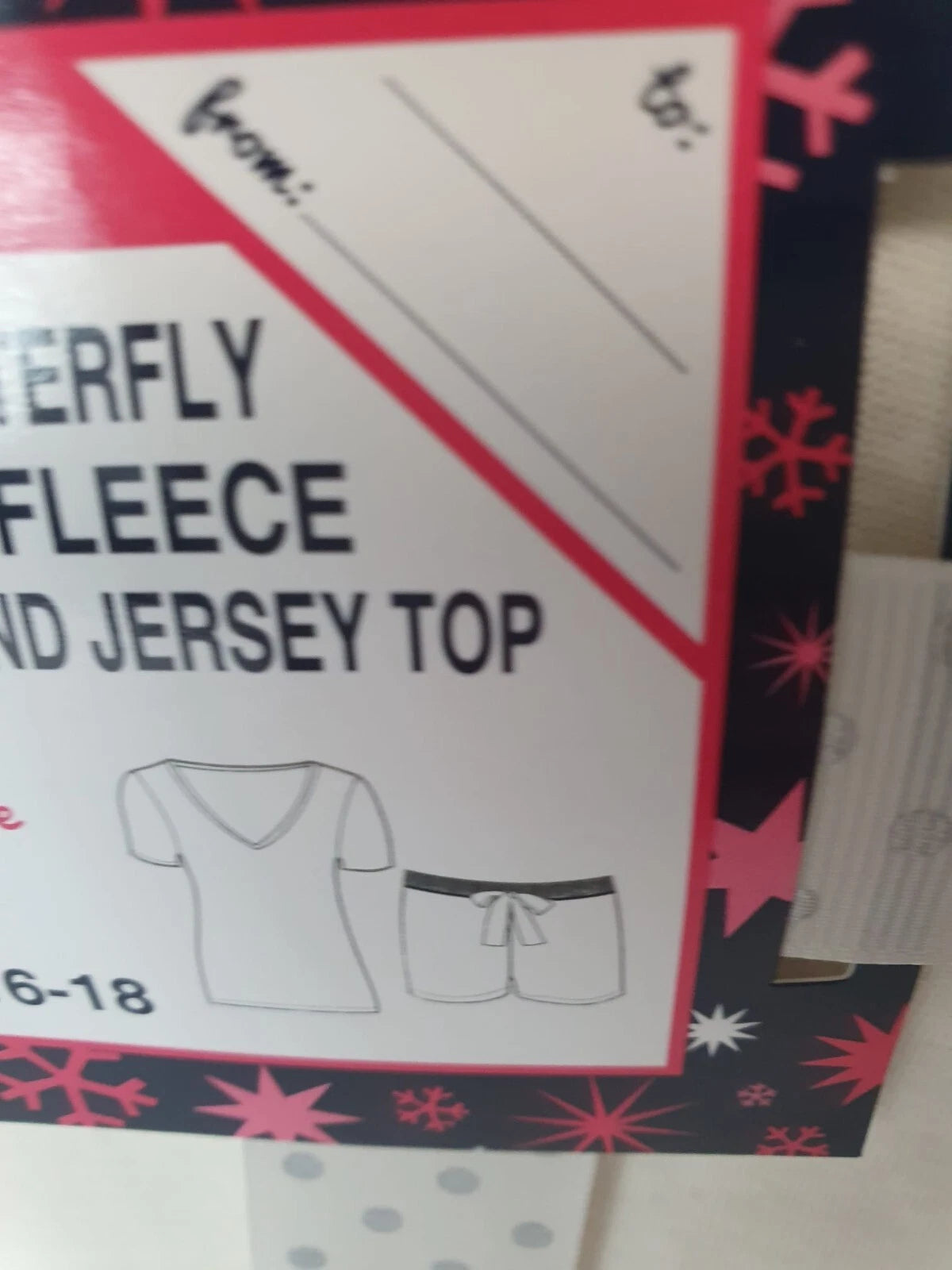 TOM FRANKS Ladies Butterfly Printed Fleece Shorts and Jersey Top Gift Set