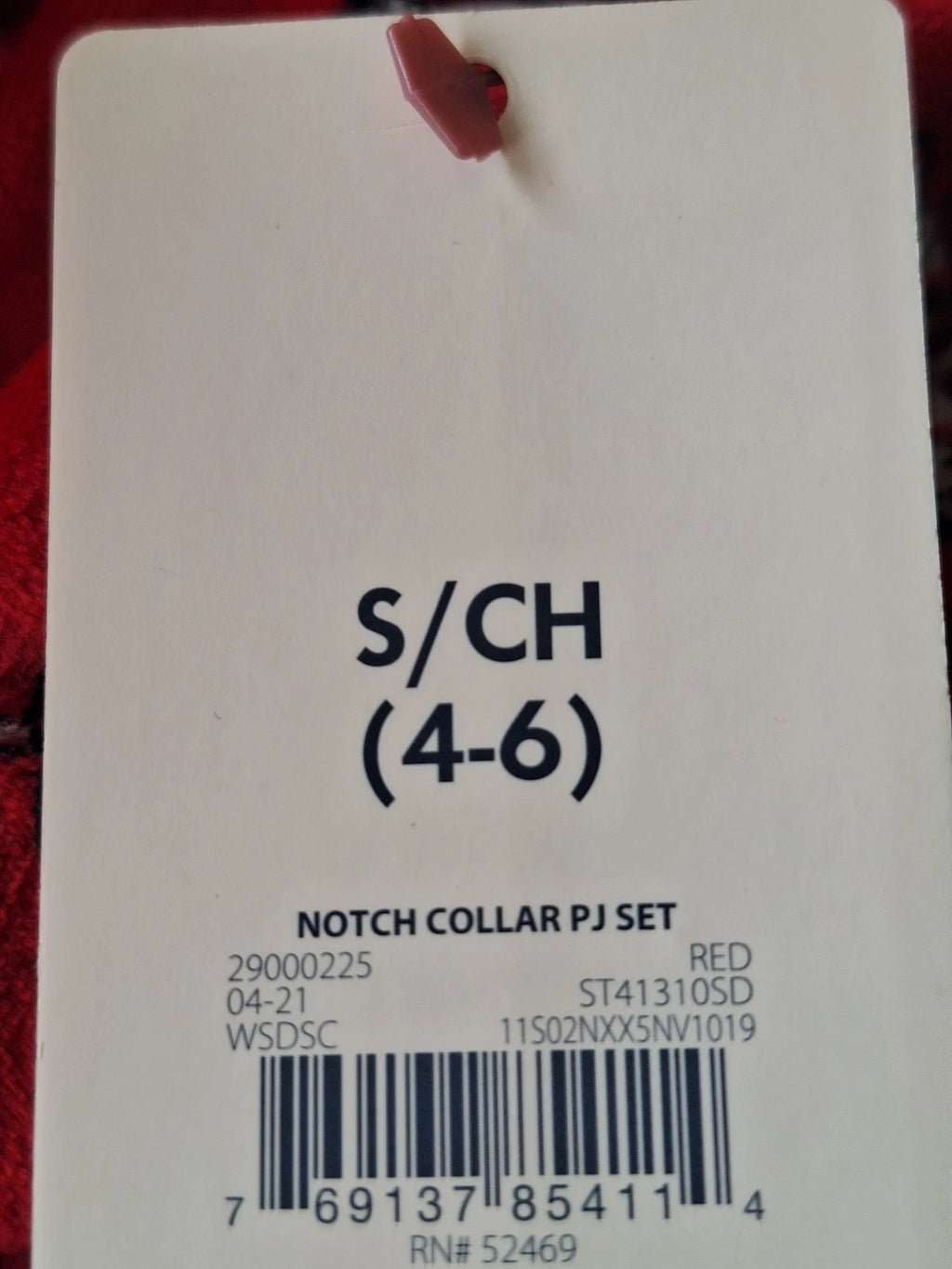 Secret Treasures Ladies Notch Collar Pajama Set - Small (4-6) Color- Red