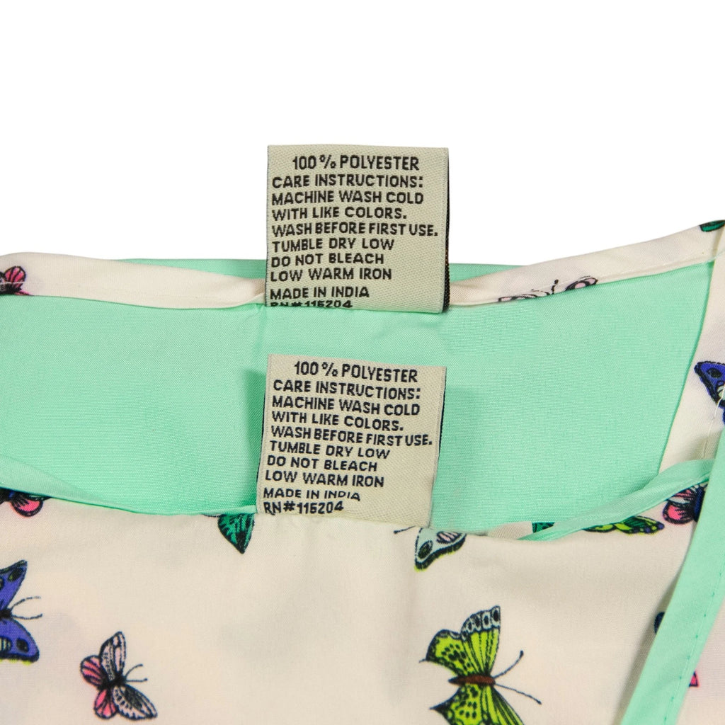 Gold Coast Women's Satin Sleepshirt Nightgown 2pc Set Butterfly Print/Aqua, 2XL