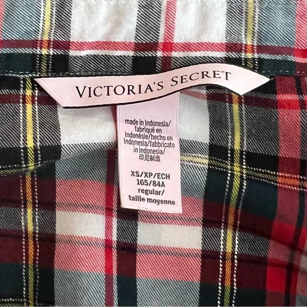 Victoria's Secret The Dreamer Metallic Plaid Matching Pajama Set Womens XS