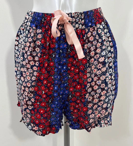Ladies New Ex Chainstore Ditsy Print  Shorts & Top  PJs Set Size 8-22