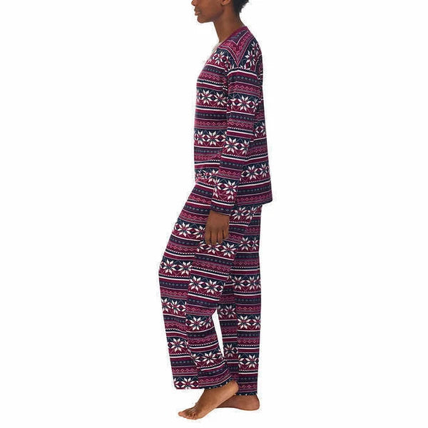 Nautica Women's 2 Piece Fleece Pajama Sleepwear Set SIZE S COLOR PURPLE