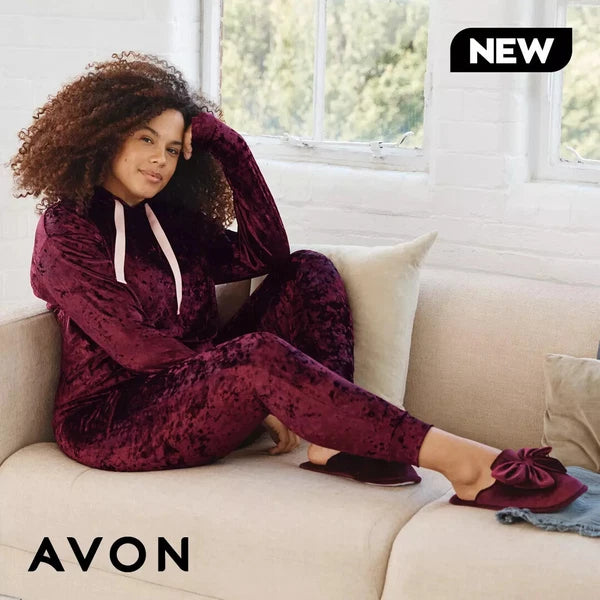 Avon Womens Tracksuit Ladies Crushed Velvet Lounge Set Jogging Pjs Teens Gift