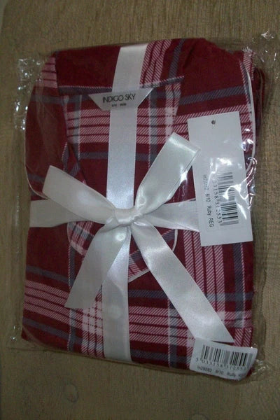 NEW Ladies  100% Brushed Cotton Winceyette 'Ruby Check' Pyjama Set