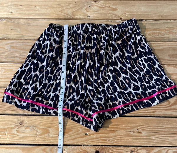 missguided NWT Women’s leopard shirt Short pajama set size 8 Black s3