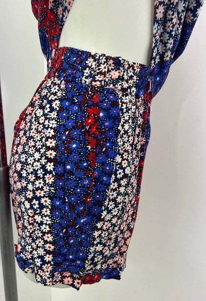Ladies New Ex Chainstore Ditsy Print  Shorts & Top  PJs Set Size 8-22