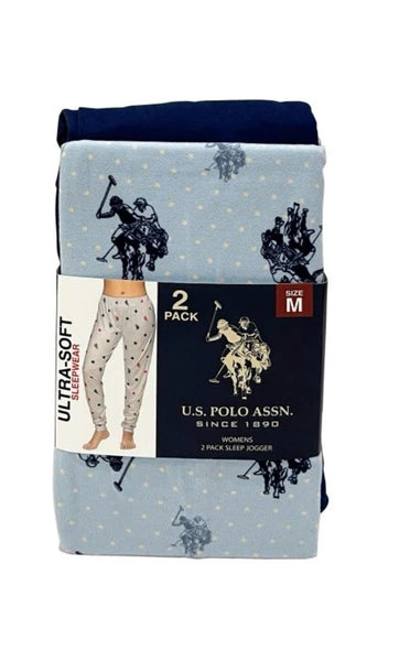 U.S. Polo Assn. Womens Ultra Soft Sleepwear 2 Pk Sleep Joggers Multi Sizes NEW!
