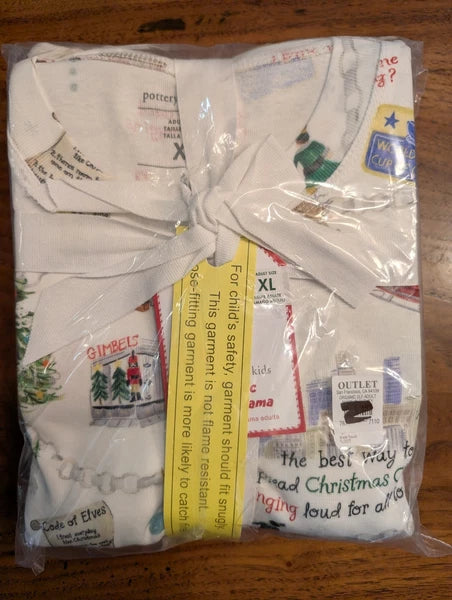 POTTERY BARN KIDS Elf Adult Organic Cotton Pajama Set-XL-NWT