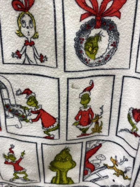 The Grinch Dr. Seuss Flannel Christmas Pajama Set Adult L Top and Bottom