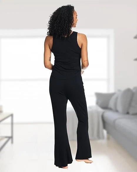 bebe Womens Short Sleeve Shirt and Lounge Skinny Pajama Pants with Pockets Sleep