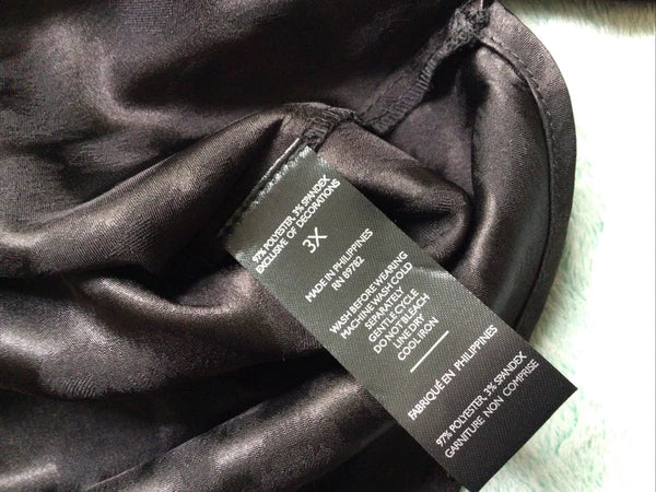 Natori Satin Pajamas Shirt Pants Black Animal Print Size 3XL Lounge Wear