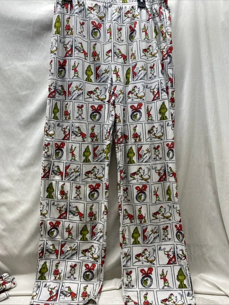 The Grinch Dr. Seuss Flannel Christmas Pajama Set Adult L Top and Bottom