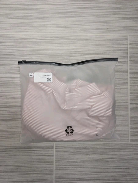 Viral TikTok Slit Pajama Set, Pink And White, Size Large