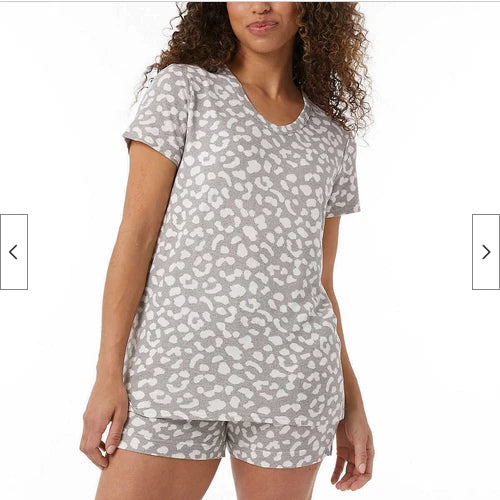 32 Degrees Ladies' 3-Piece Lounge Set, Leopard Gray White SIZE XS