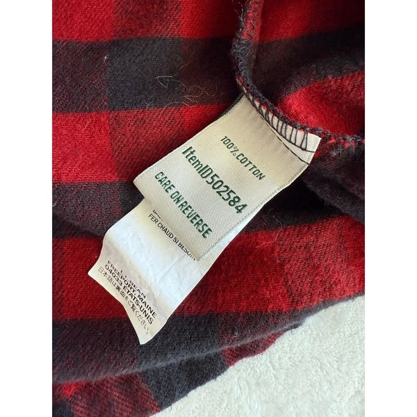 LL Bean Pajamas Womens Medium Red Black Scotch Plaid Flannel Rob Roy Set Holiday