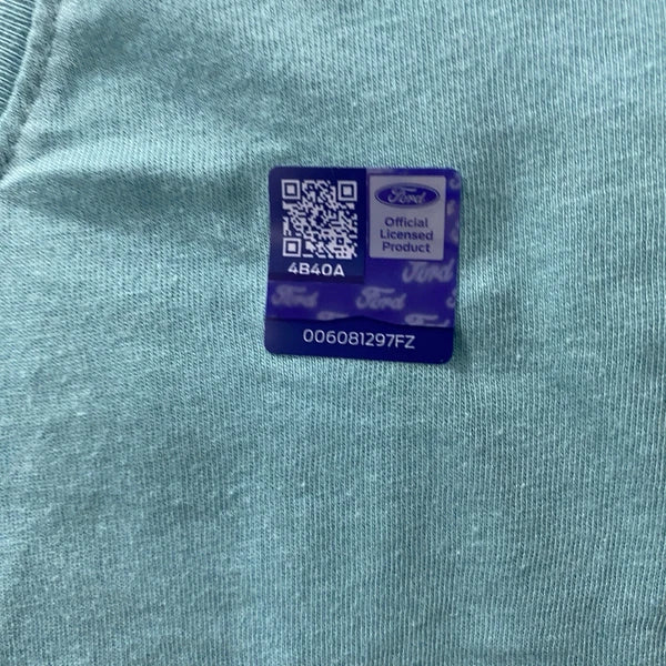Bronco Ford Pajama Short Set Women's Medium Blue Retro Lounge 2 Piece Faded Teal