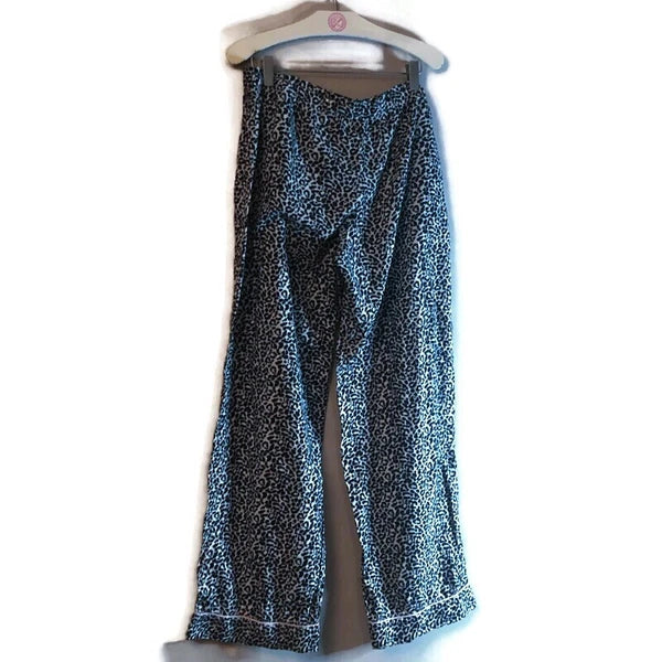 Victoria's Secret Women's 2 Piece Pajamas Leopard Print Black White Sz M.