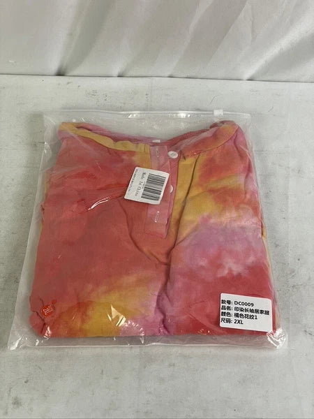 LAMISSCHE Size XXL Women's Tie Dye Pj Set