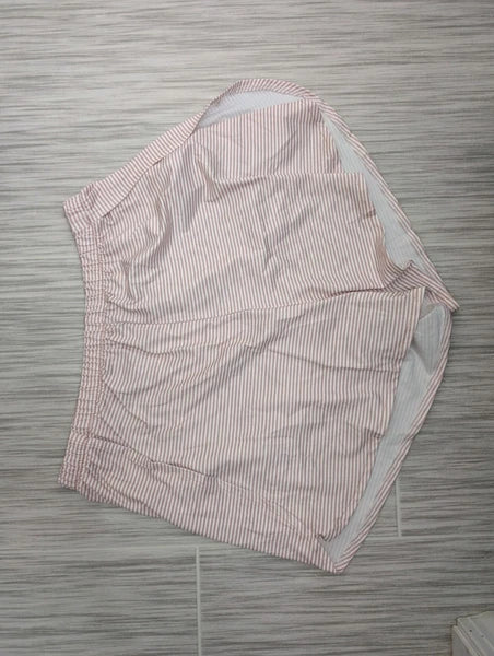 Viral TikTok Slit Pajama Set, Pink And White, Size Large