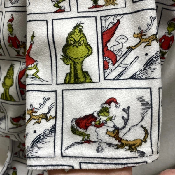 The Grinch Dr. Seuss Flannel Christmas Pajama Set Adult L Top and Bottom
