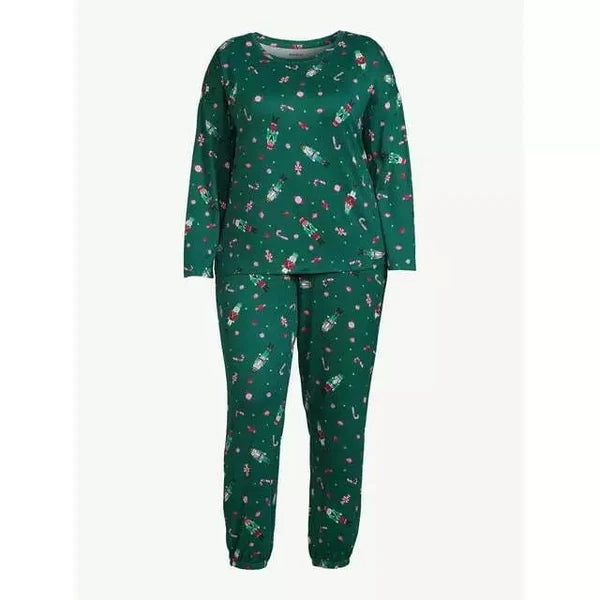 Joyspun Size Medium(8-10) Nutcracker Pajama Set Long Sleeve Pockets Top & Pants