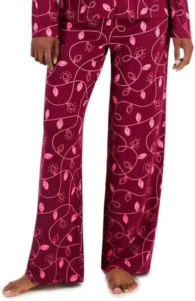 Jenni Women's Supersoft Notched-Collar Pajamas Set, Red, X-Large