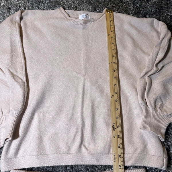Bluivy Loungewear Sweater & Short Pajama Set Women’s Medium Beige EUC