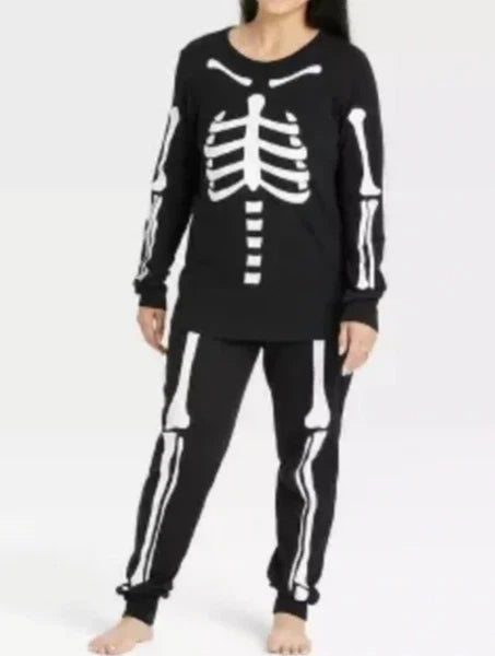New Women's Halloween Skeleton Sleep Set Hyde & EEK! Boutique Black Size XS