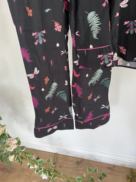 JOULES Sleeptight Light Pyjamas Womens PJS SET Size S & L Black Bugs NEW OZ63