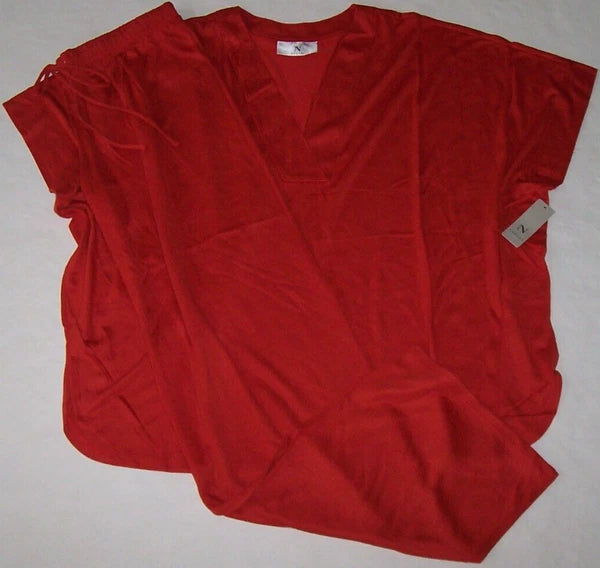 NWT N Natori Pumpkin ORANGE SPICE Congo JERSEY KNIT Kimono Pajama/Lounge Set M