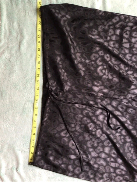 Natori Satin Pajamas Shirt Pants Black Animal Print Size 3XL Lounge Wear