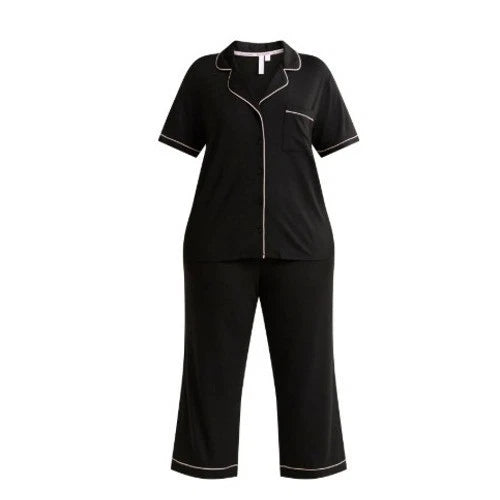 Joyspun Women's Dreamy Soft Notch Collar Short Sleeve Knit Pajama Set Size XL