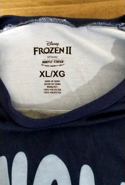 OLAF DISNEY Frozen Navy Light Blue "Snow it All" Pajamas Top Fleece Bottom XL