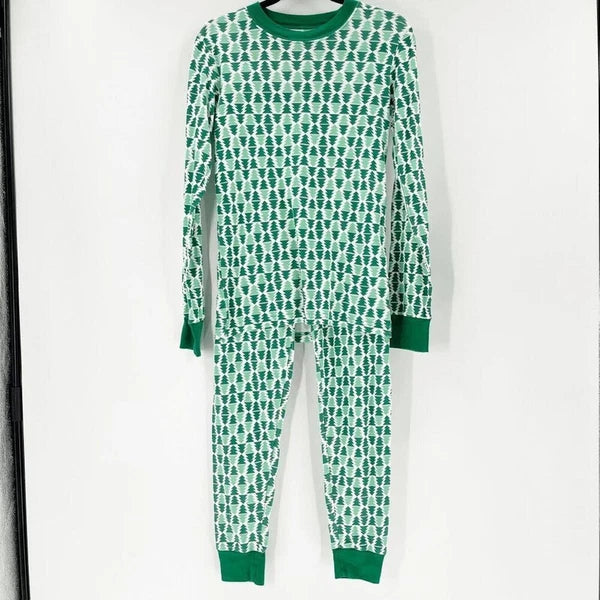 Carter's Womens Pajama Set Size S Green Christmas Tree Long Sleeve Crew Holiday