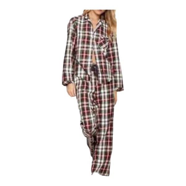 Victoria's Secret The Dreamer Metallic Plaid Matching Pajama Set Womens XS