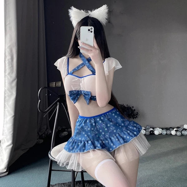 Womens Cute Maid Uniform Sleepwear Sexy Lingeries Costume Nightwear Pajama Sets