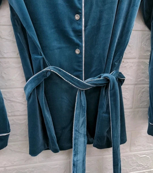 New International Concepts Women's 2PC Velvet Shawl Collar Pajama Set Size M