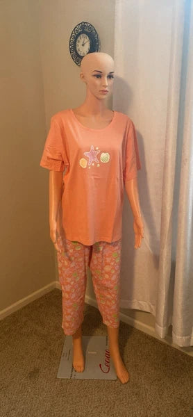Cozee Corner 2-Piece 100% Cotton Pajama Set for Women Size 4x