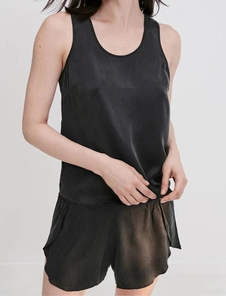 Lunya Washable Silk Pajama Set Black Size L New