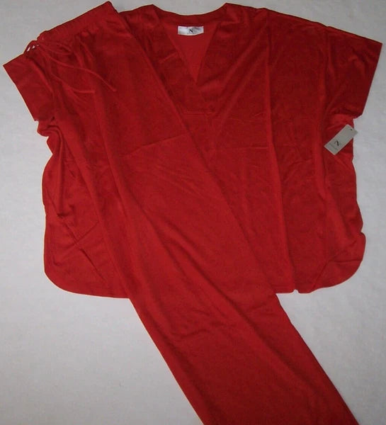 NWT N Natori Pumpkin ORANGE SPICE Congo JERSEY KNIT Kimono Pajama/Lounge Set M