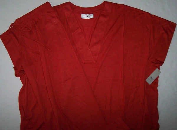 NWT N Natori Pumpkin ORANGE SPICE Congo JERSEY KNIT Kimono Pajama/Lounge Set M