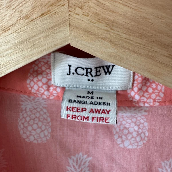 J.Crew Factory Size Med Cotton Pajama Shorts Set Pineapple Pattern Novelty Print