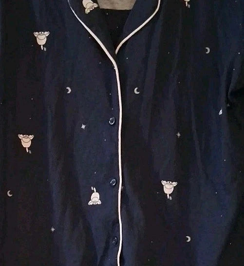 MOOD PJMS Pajama Set Top Notch Collar Sleepy Dog Ultra Soft L