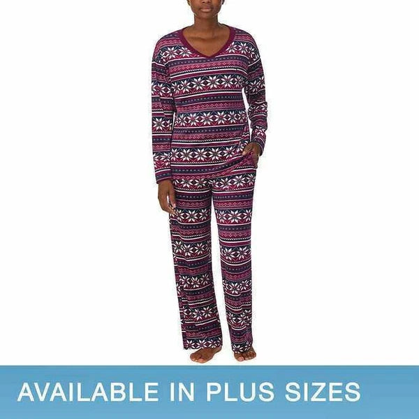 Nautica Women's 2 Piece Fleece Pajama Sleepwear Set SIZE S COLOR PURPLE